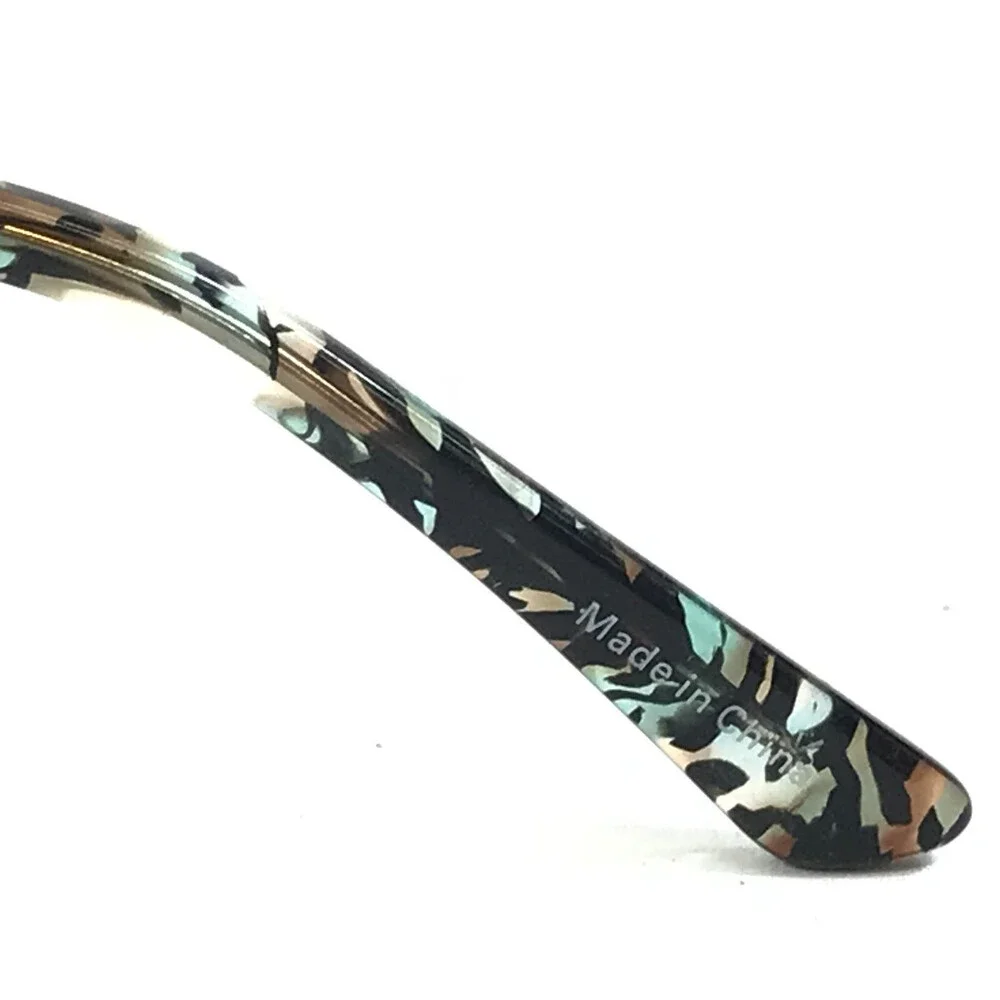Adin Thomas Eyeglasses Frames AT-580 C3 Blue Brown Marble Cat Eye 52-17-140